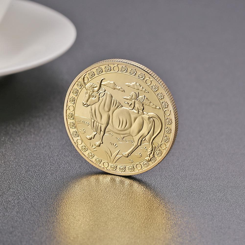 12 Constellation Gold Plated Physical Commemorative Coin Collectible Gift