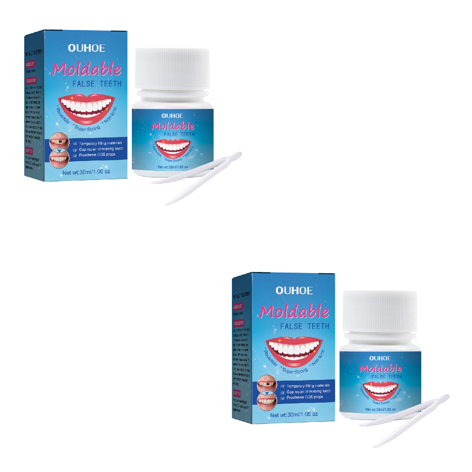 Ouhoe Resin Dental Filling Materials Dental Resin Shapeable Teeth Glue Dental Filling Material Particles Temporary Filling Teeth Makeup Dentures Modification Resin Dental Filling Material Gap Dentures Solid Glue Denture Adhesive Tooth Dental Tooth Beauty