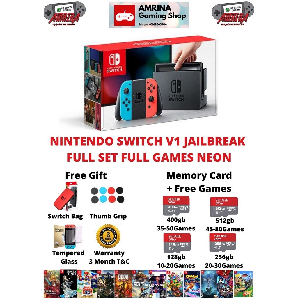 nintendo game console NINTENDO SWITCH JAILBREAK FULLSET FULL GAMES