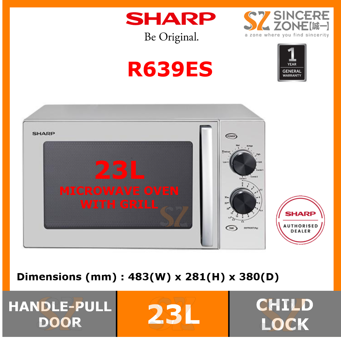 SHARP R639ES 23L MICROWAVE OVEN Lazada