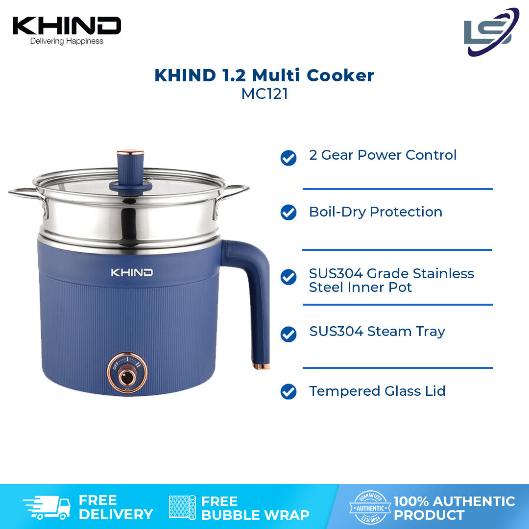 KHIND 1.2 Multi Cooker MC121 SUS304 Steam Tray BoilDry Protection