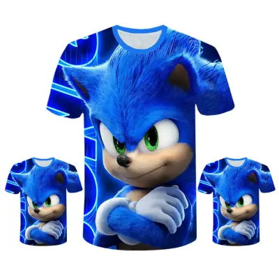 Hearyo Sonic The Hedgehog Kids Boys Girls 3D T-shirt Short Sleeve Tee Tops Game Gifts
