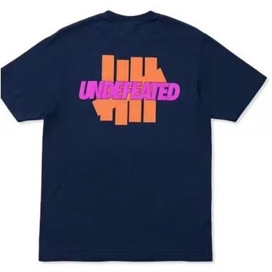 Undead Five Bars Loose Round Neck Short Sleeved T-shirt for Men and Women Trendy Brand Couple Style