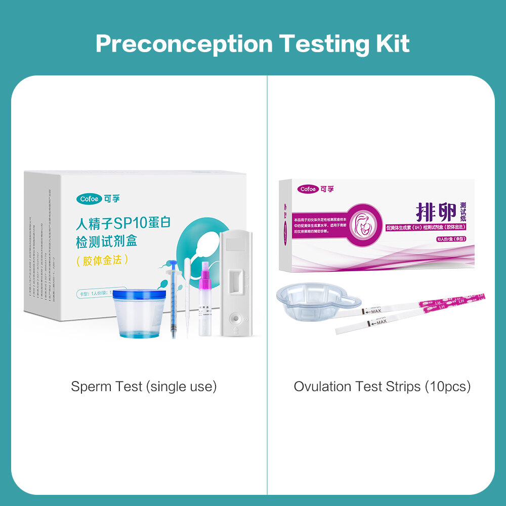 Cofoe Sperm Vitality Quality Test Ovulation Self-test Strip Men's Male Semen High-Precision Instrument Sperm Count Test Kit for Male Fertility Protein Sperm Concentration Check Test Card for Men