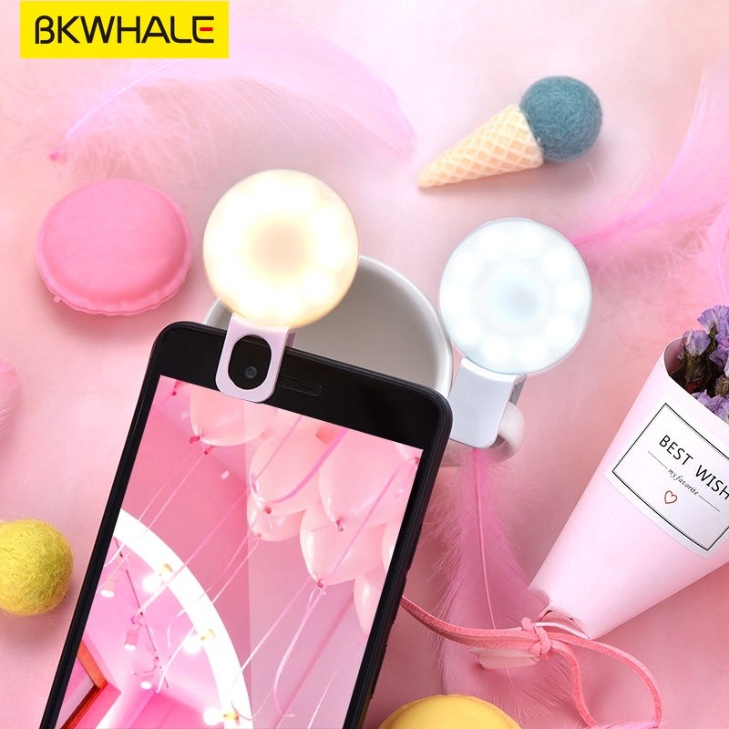 BKWHALE SF02 Sạc Mini Selfie Bổ sung Ánh sáng LED Flash Máy ảnh Điện thoại di động Selfie Ring Light