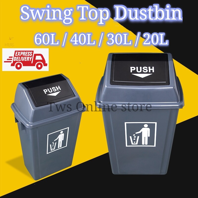 Swing Top Dustbin / Recycle Dustbin / Flip Top Bin / Tong Sampah / Bin