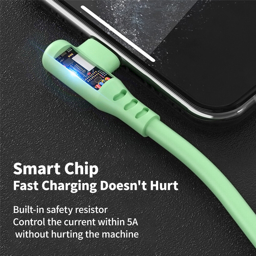TOPZERO Cáp USB C 90 Độ 5A Cáp USB Type C Silicon Lỏng Sạc Nhanh Cáp Micro USB Để Chiếu Sáng Điện Thoại 12 Pro Max Samsung Huawei OPPO Vivo Xiaomi