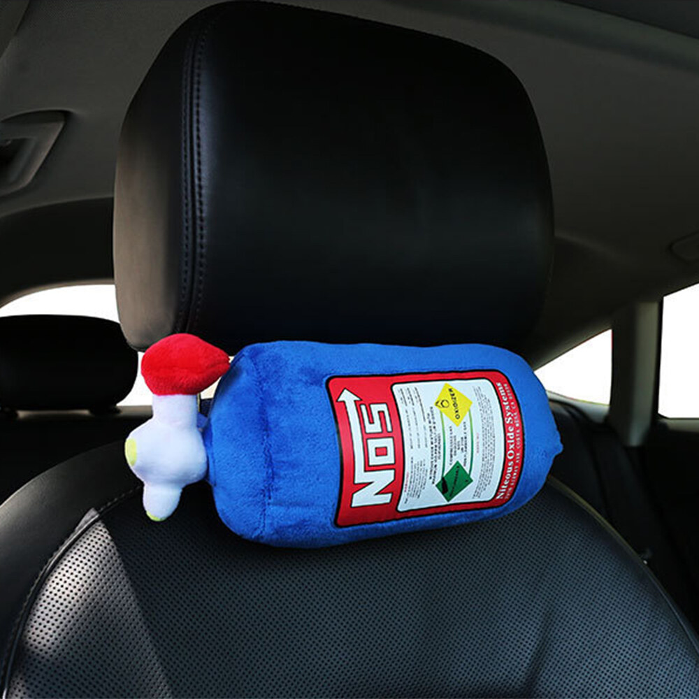 NOS Nitrous Oxide Bottle Pillow Car Decor Backrest Cushion Creative Plush Pillow