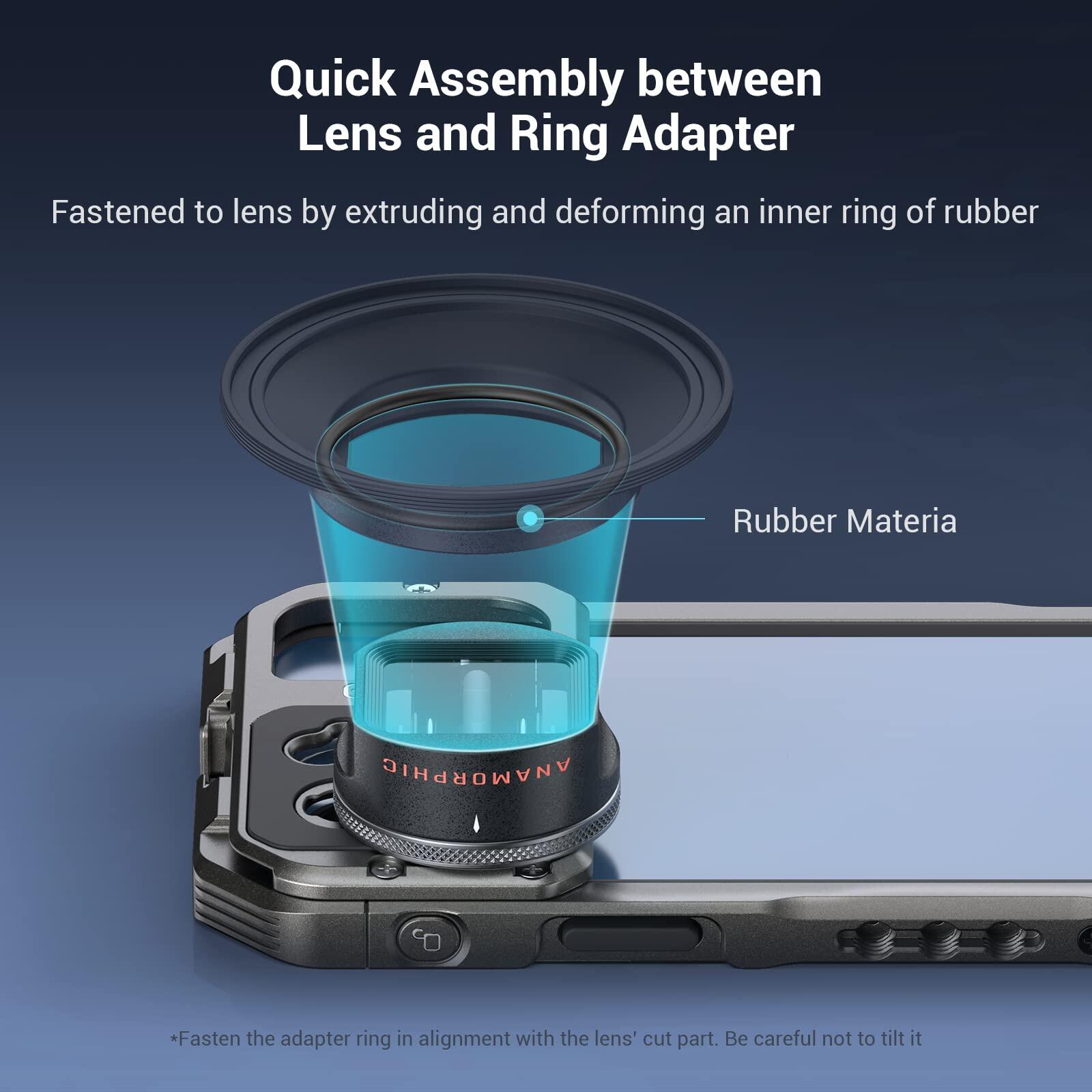 SmallRig 67mm Cellphone Filter Ring Adapter for SmallRig 1.55XT Anamorphic Lens 3578 3841