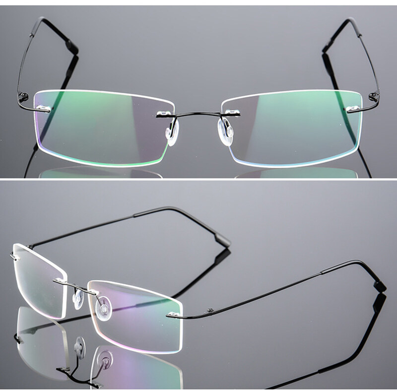 Gọng Kính Siêu Nhẹ Hợp Kim Titan, Thiển Cận Kính Mắt Khung Kính Quang Học Framess Hình Chữ Nhật, Với Thể Thay Thế Ống Kính