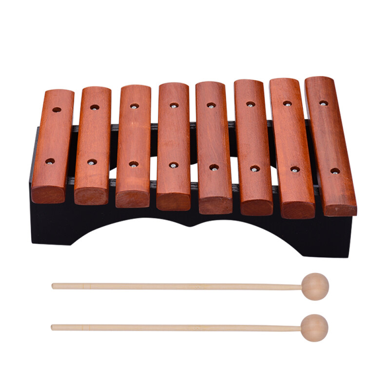 Nhạc cụ Mộc cầm 8 nốt gồm 2 vồ gỗ Dành cho trẻ em Đồ chơi âm nhạc giáo dục