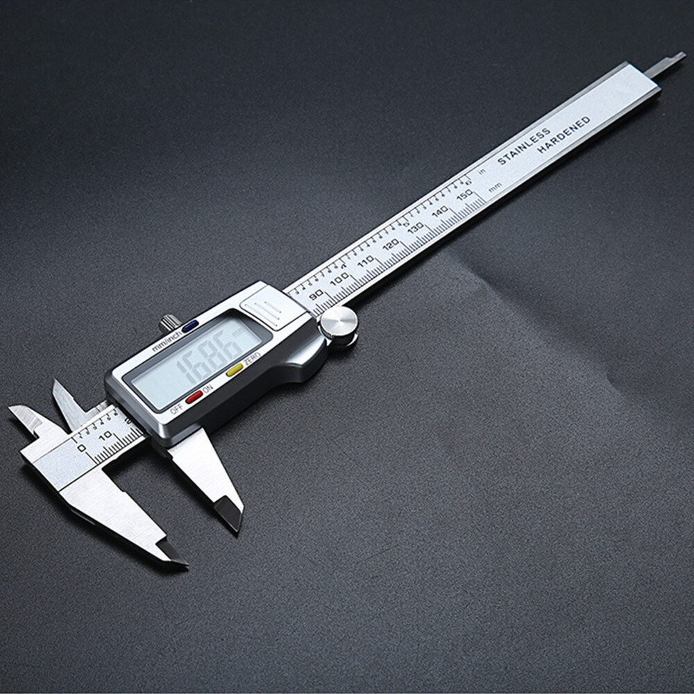 Smart Sensor Electronic Caliper 0-150MM High Precision Digital Vernier with LCD Digital Display Measuring Ruler Stainless Steel Calipers for Diameter / Inner Diameter / Step Difference / Depth Measurement