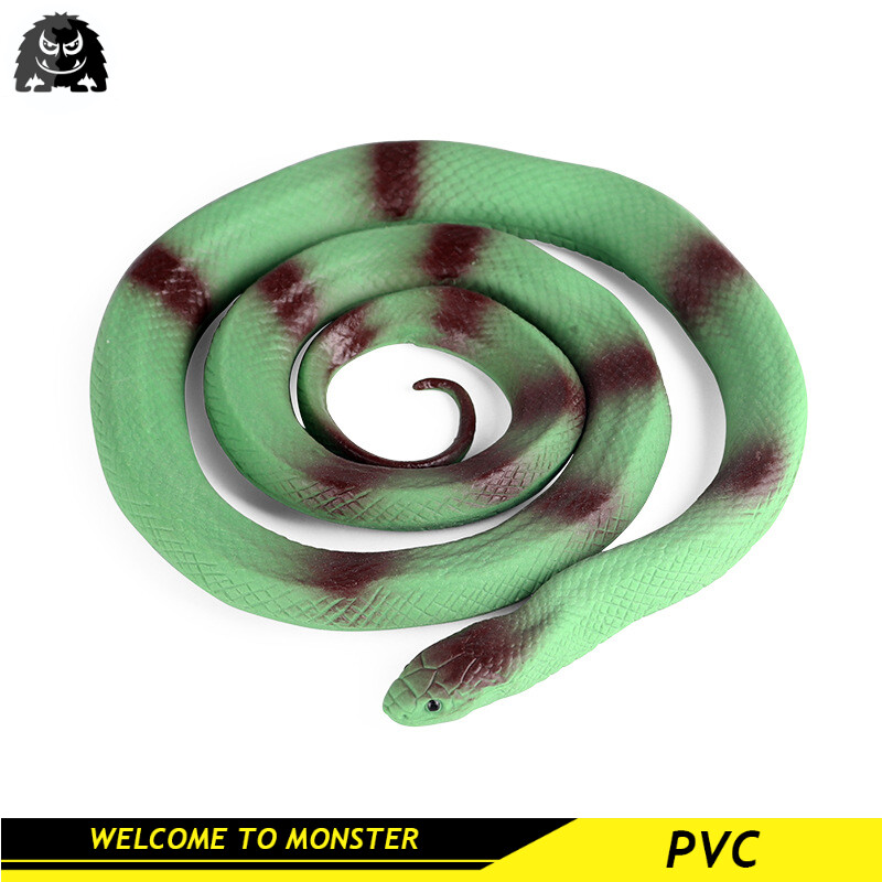 Children's Tricky Toy Amphibian Reptile Soft Glue Scale Snake Python Solid Simulation Snake Model Decoration Ornaments PVC Miniature Collection Toys Educational Kids Toy Toys for Boys Toys for Girls