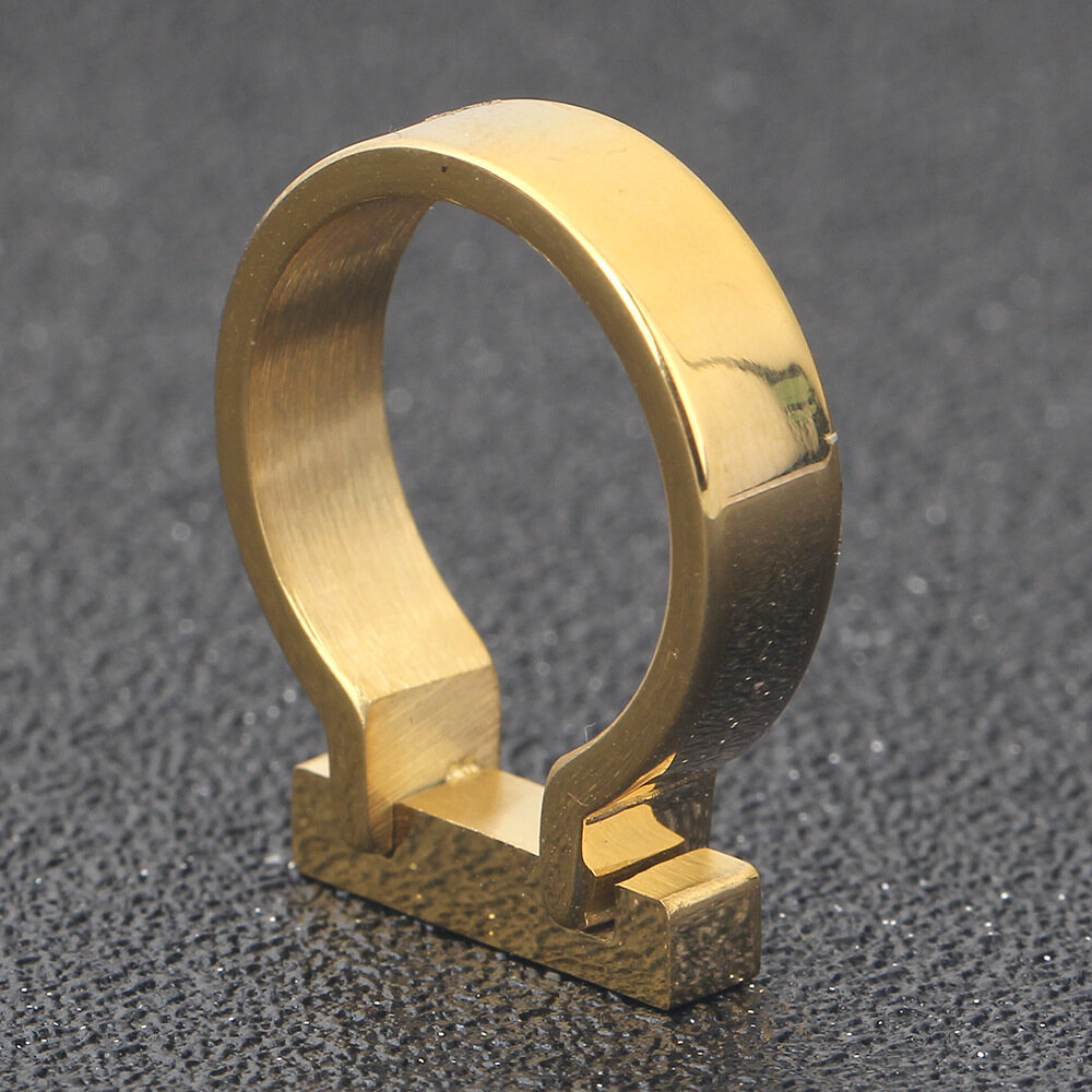 6mm Rectangle Glossy Three-dimensional Titanium Steel Ring Trendy and Simple Ring Size 6-9