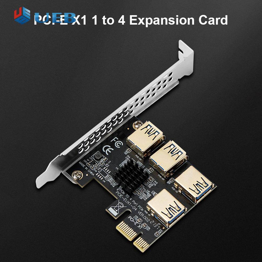 Pci-e adapter card pci-e x1/x4/x8/x16 1 to 4 usb hub riser card converter for bitcoin eth mining