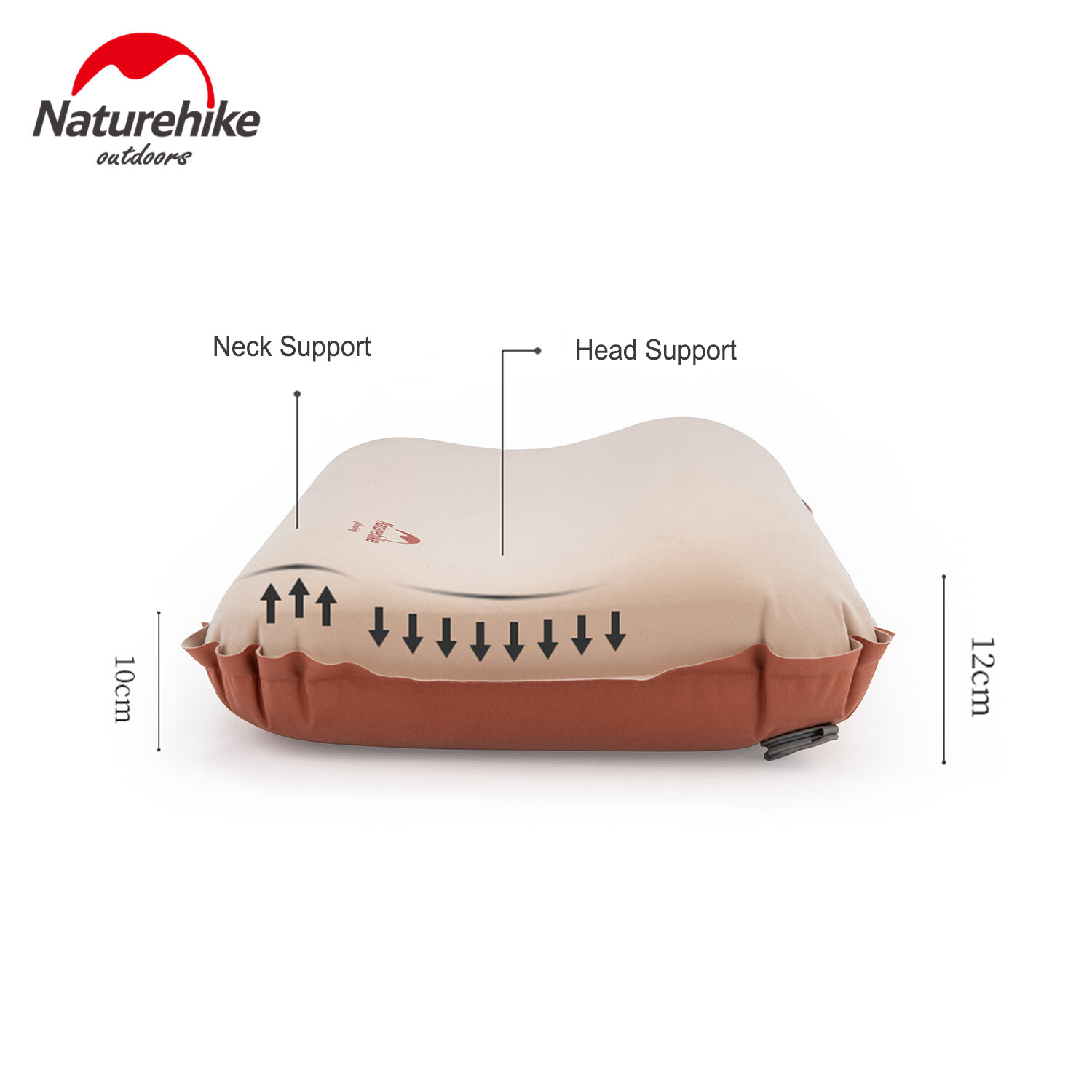 Naturehike 3D Quiet Sponge Automatic Inflatable Pillow Glamping Portable Lightweight Comfortable Elastic Fabric with Storage Bag