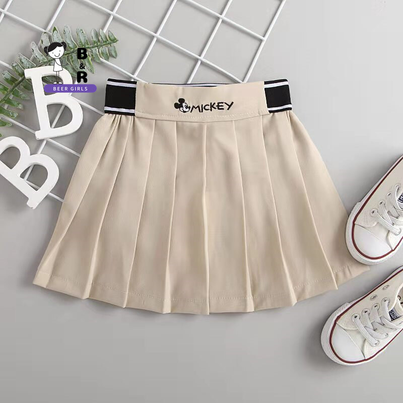 BEERGIRLS 2023 girls' pleated skirt spring and summer new children's pure embroidered dress
