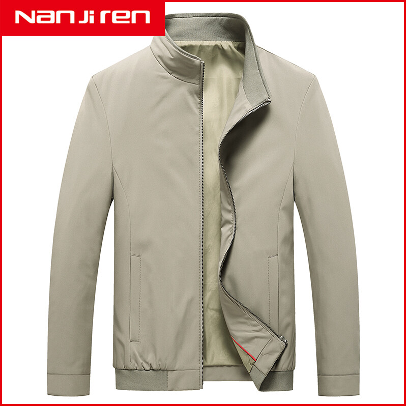 Nanjiren2020 spring and autumn new men's outerwear jacket men middle-aged stand-up collar casual all-match jacket jacket men