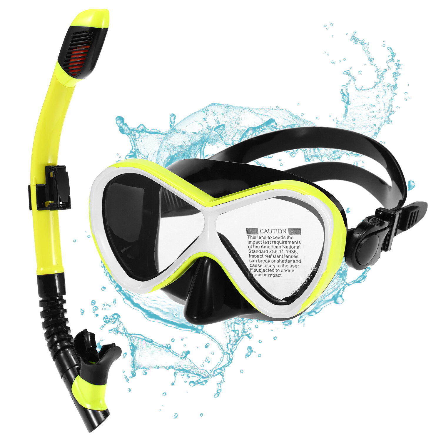 Kids Professional Swimming Goggles with Dry Snorkel Tube Set Anti-fog Goggles for Scuba Snorkel