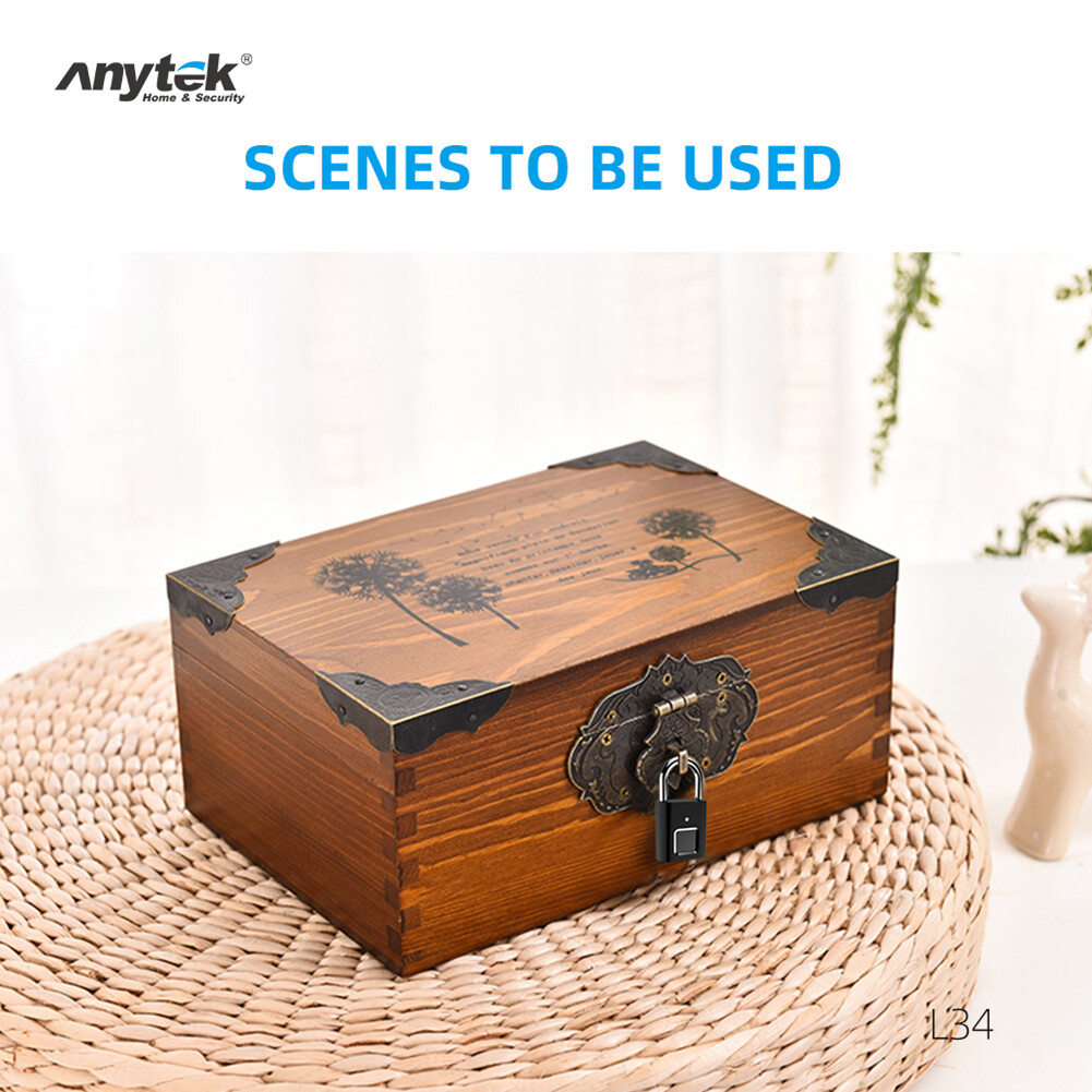 Anytek L34 Smart Fingerprint Padlock USB Rechargeable Door Suitcase Lock