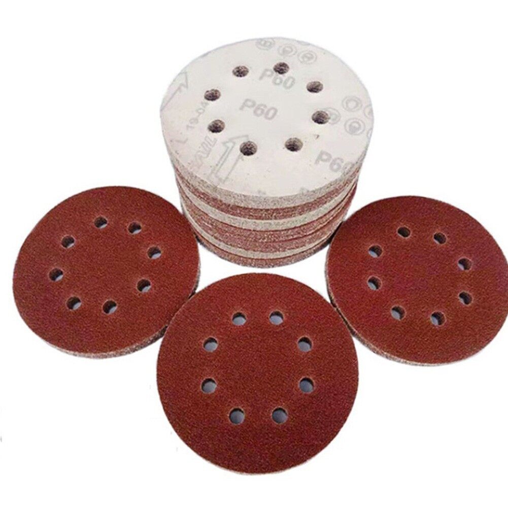 20pcs 5 Inch 125mm Round Sandpaper 8 Hole Sanding Discs Hook & Loop Grit 40-2000