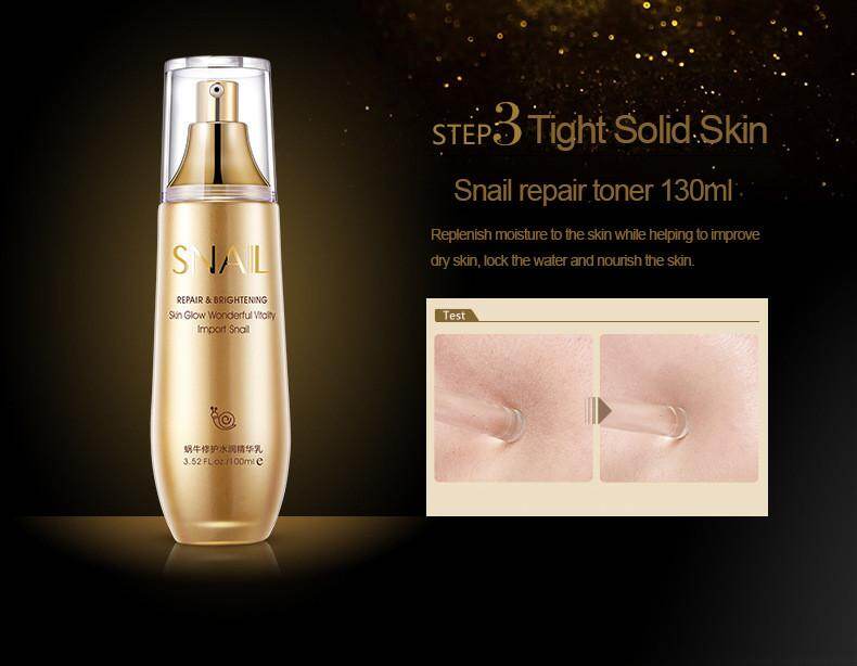 snail repair and brightening skin glow