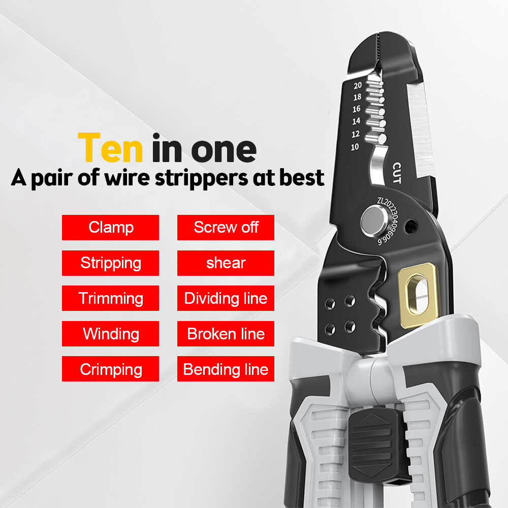 Diyiot Wire Cutter Wire Stripper Heavy Duty Automatic Wire Stripper Tool for Solid and Stranded Electrical Wire