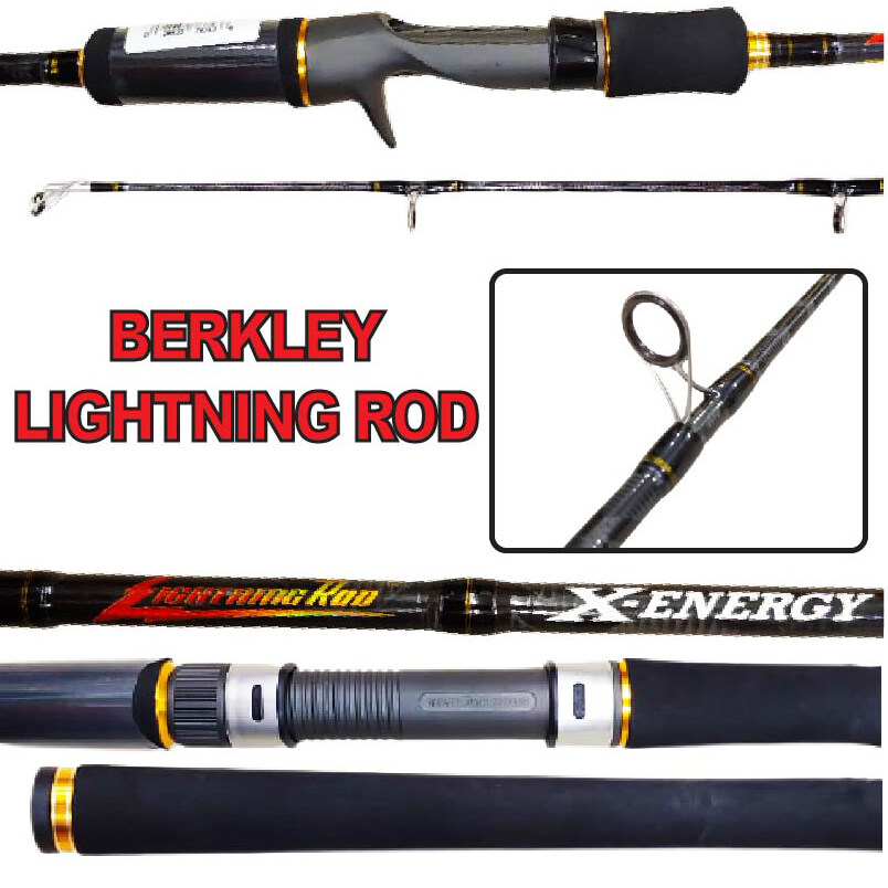 PESCA - Berkley Lightning X-Energy Spinning Baitcasting Rod Length 6'0,  6'6, 7'0, 8'0 Fishing Rod Ready Stock