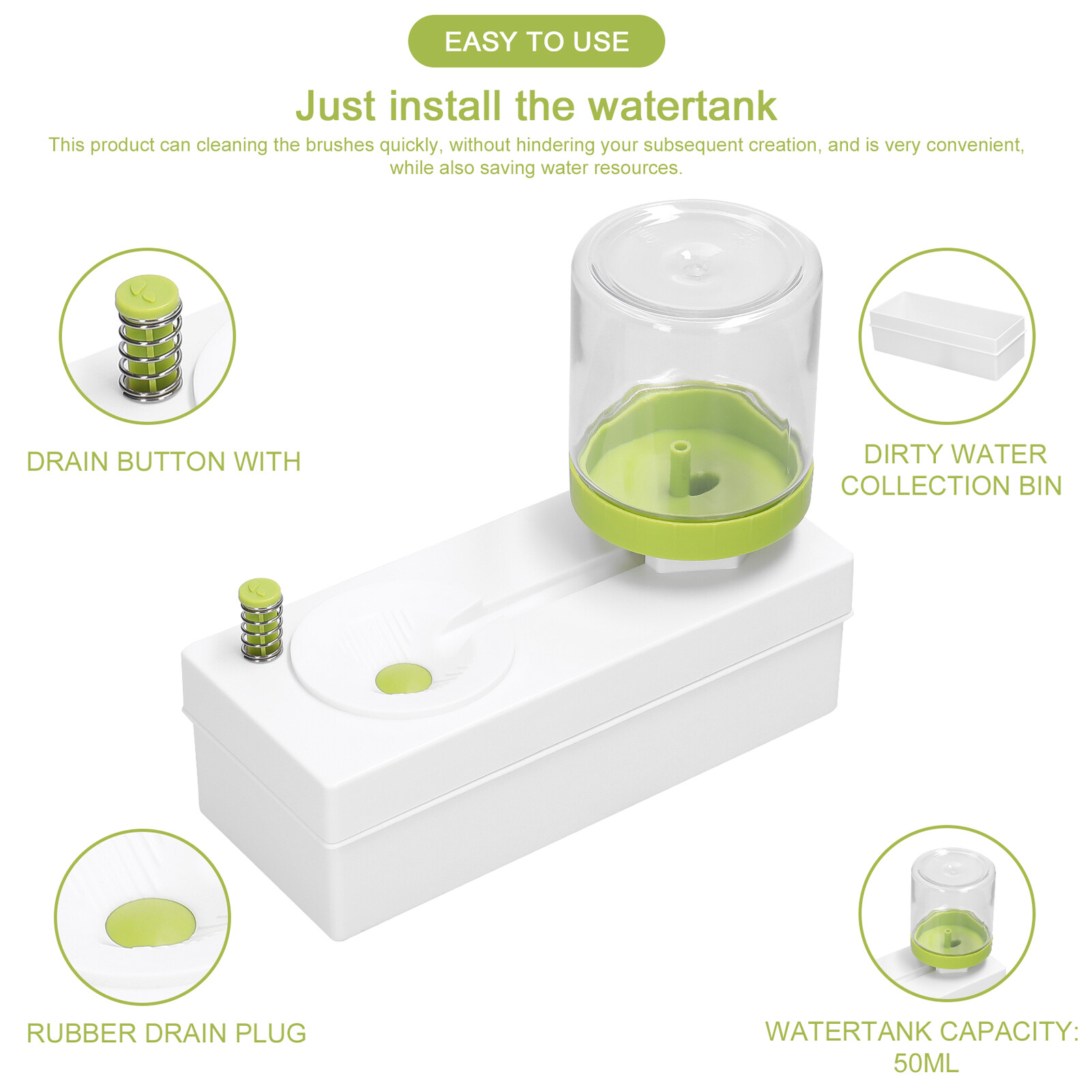Fansline-Makeup Brush Cleaning Machine Water Cycle Rinser Painting Brush Cleaner Makeup Brushes Rinser Acrylic and Water-Based Paint Brushes Cleaner