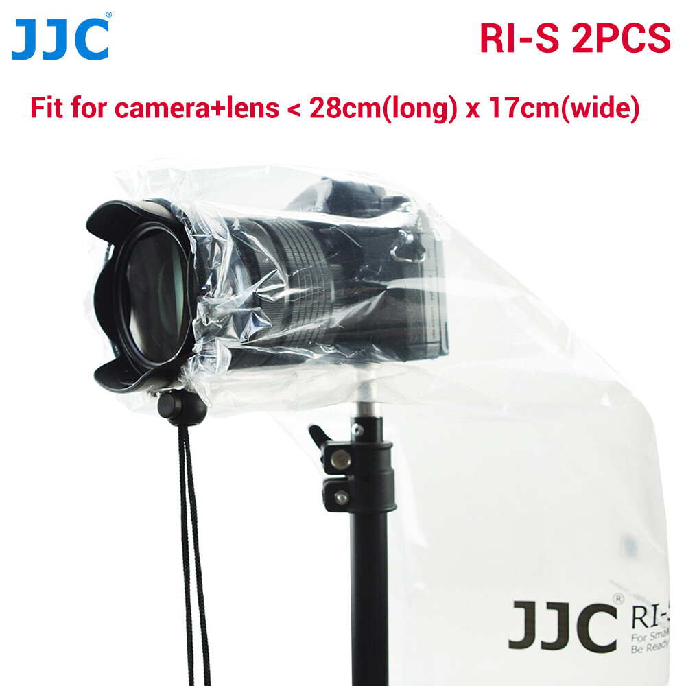 JJC 2PCS Pack Camera Waterproof Rain Coat Camera Rain Cover for Canon Nikon Sony Fuji DSLR Camera with Lens Less Than 45cm Long and 17cm Wide, Photography Rain Gear Camera Accessories