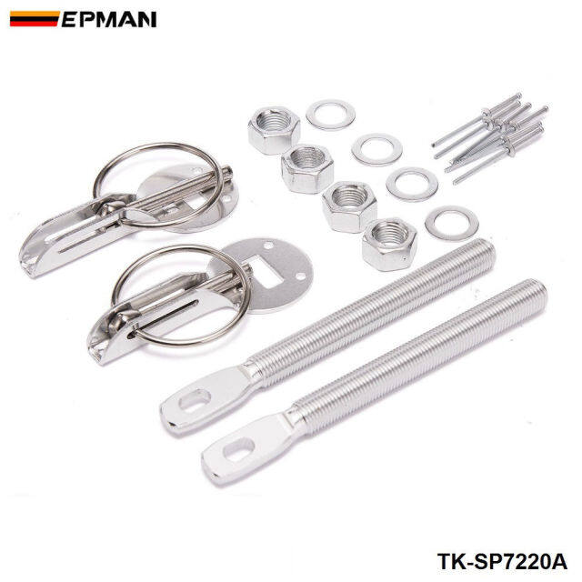 EPMAN Sport Alloy สีดำฝากระโปรงหมุดล็อกชุดล็อคตะขอสำหรับ Ford F250 6.0L Twin Beam 03-07 TK-SP7220A