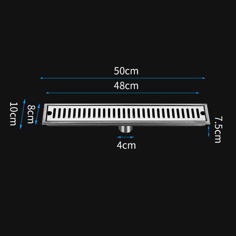 1Set 304 Stainless Steel Floor Drain Bathroom Shower Long Drainage Square Large Floor Drains Cover