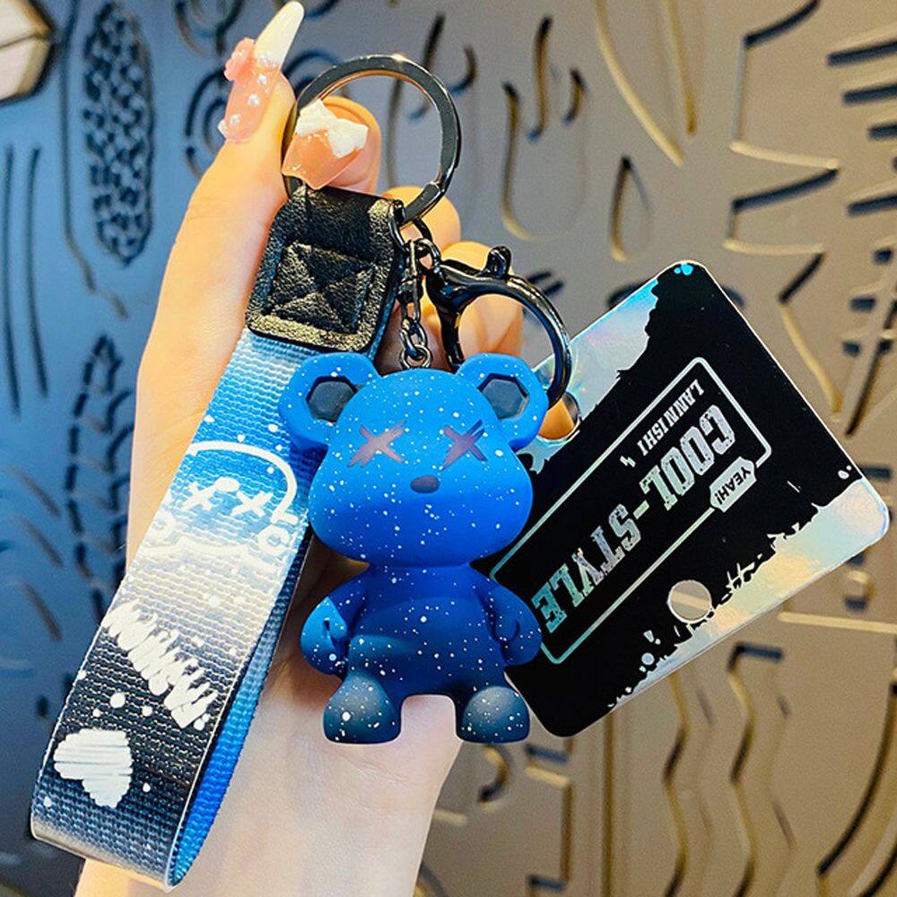 NXUGW Cute Creativity Keychain Animal Keyring Car Keyring Bag Charm Gift Bear Keychain Cartoon Keychain Bear Doll Keyring Gradient Bear Keychain