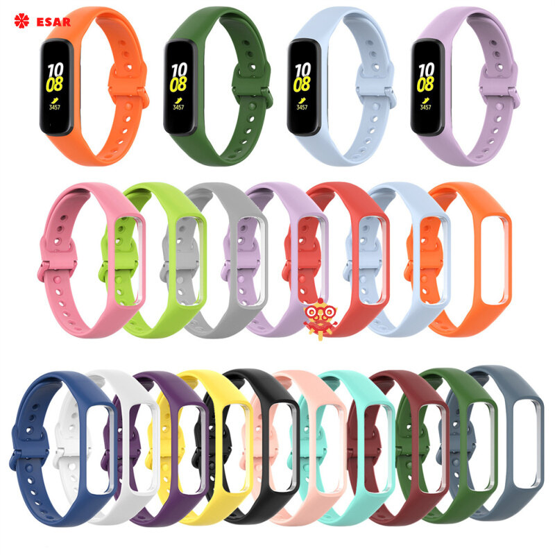 Replacement Watchband Sweat-proof Comfortable Soft Silicone Strap Compatible For Samsung Galaxy Fit2 R220