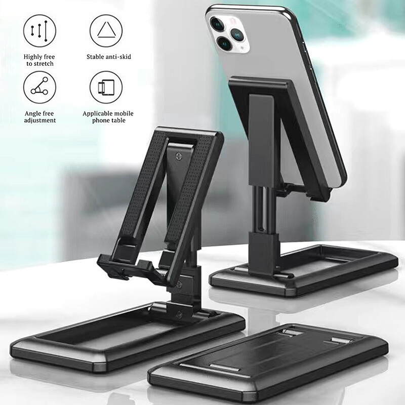 Loozykit Phone Stand Universal Folding Desktop Phone Holder Foldable Adjustable Angle Smart Handphone Stand Dock Holder