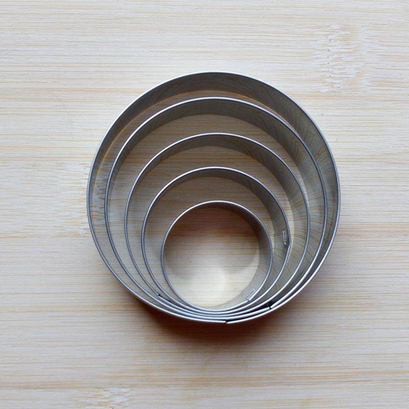 5Pcs/Set Stainless Steel Round Circle Cookie Mold Mousse Cake Ring Baking Pastry Tool Biscuit Cake Mold Fruit Cutter Mould