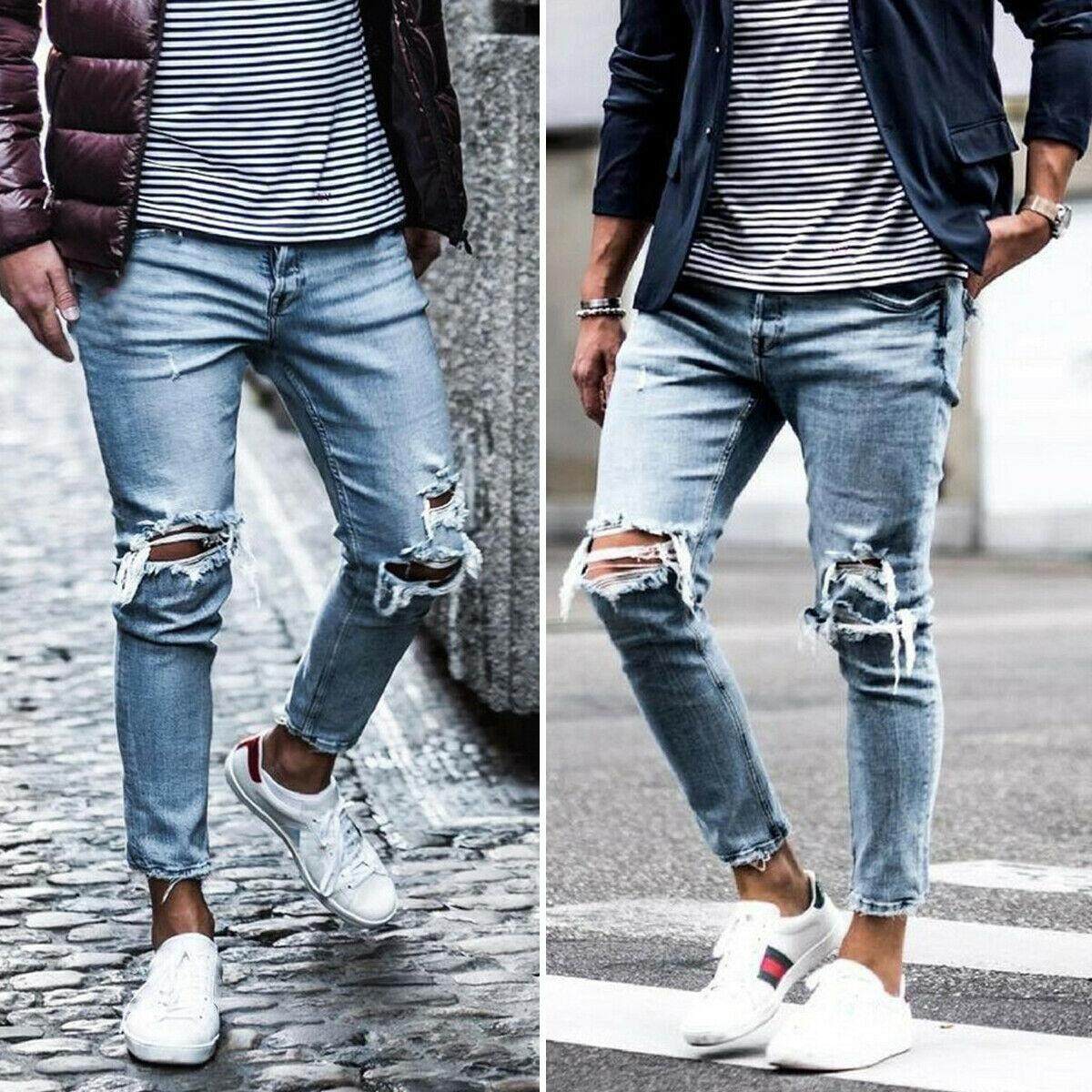 mens skinny stretch biker jeans