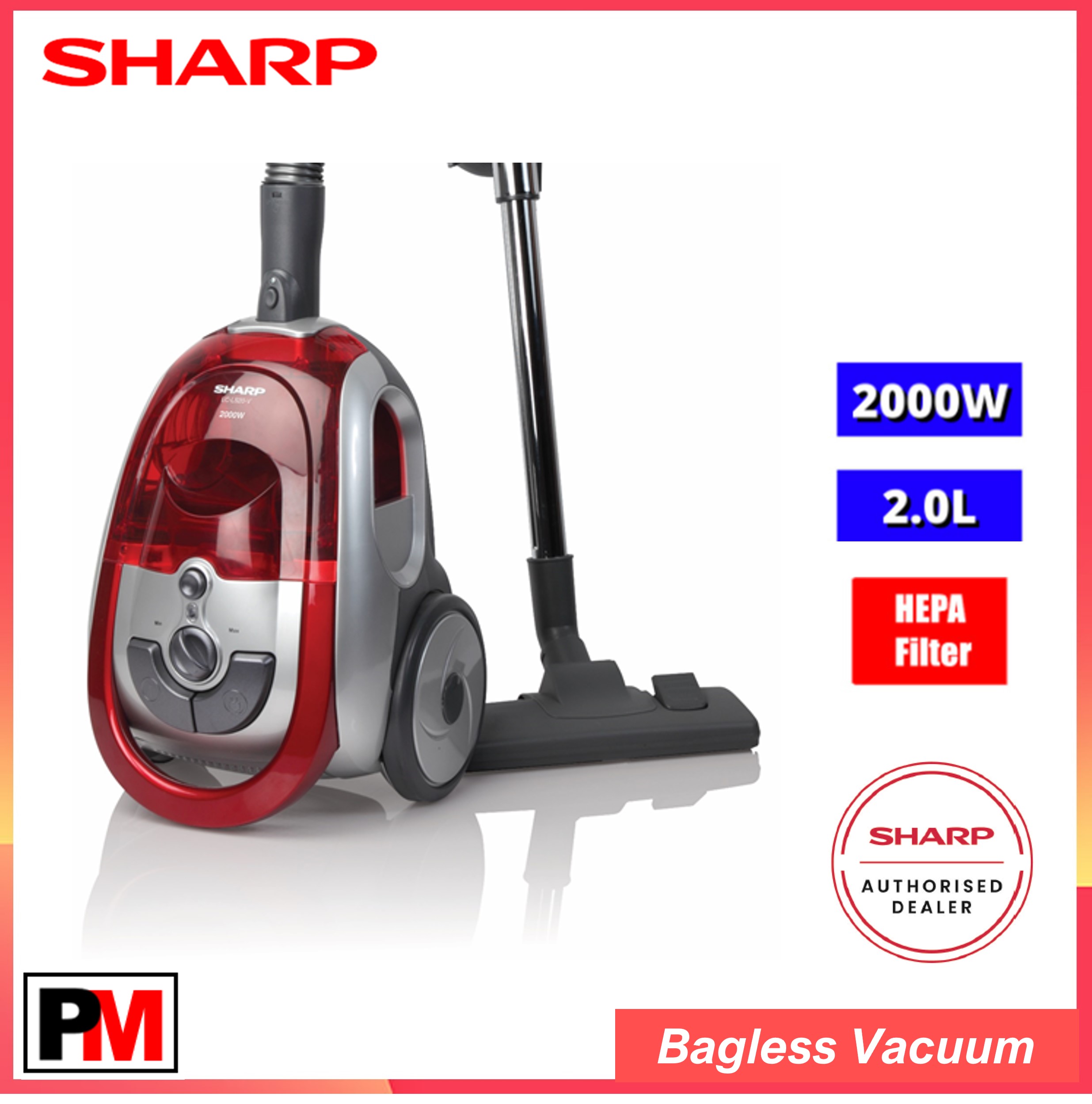 Sharp ECLS20R 2000W Bagless Vacuum 