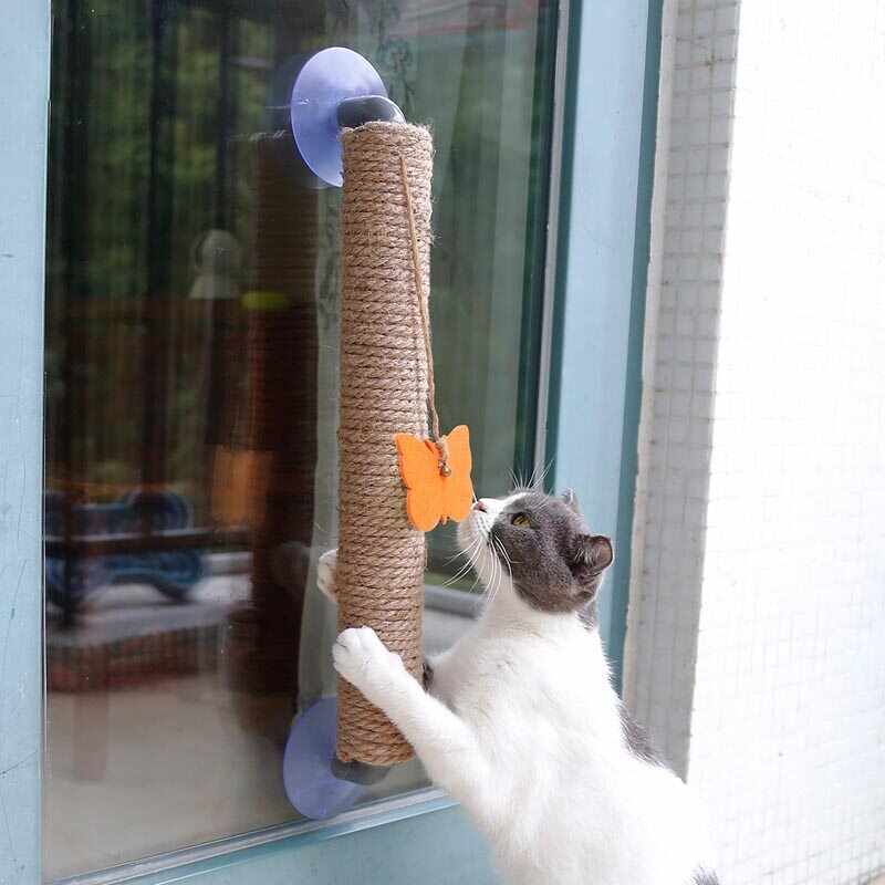 Sisal Cat Scratching Post Climbing Frame Toy Anti-Scratch Cat Scratcher Post Climbing Column Durable Interactive Toys