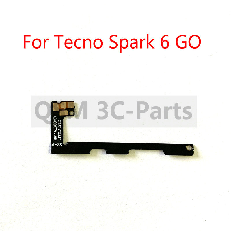 For Tecno Spark 6 GO Power On Off Button Volume Buttons Switch Flex Cable Spare Parts