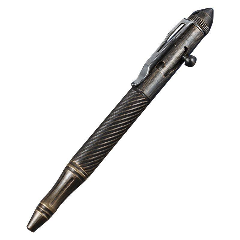 Solid Handmade Brass Gel Ink Pen Retro Twist Pattern Bolt Action Writing Tool School Office Stationery Supply