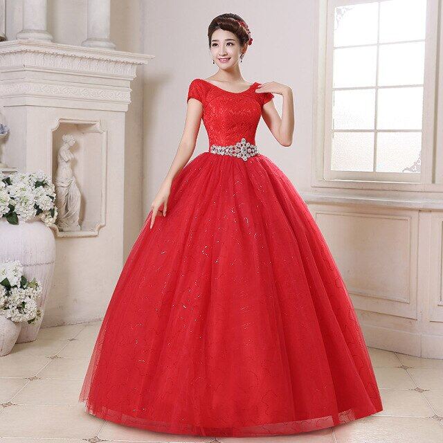 red white dresses wedding