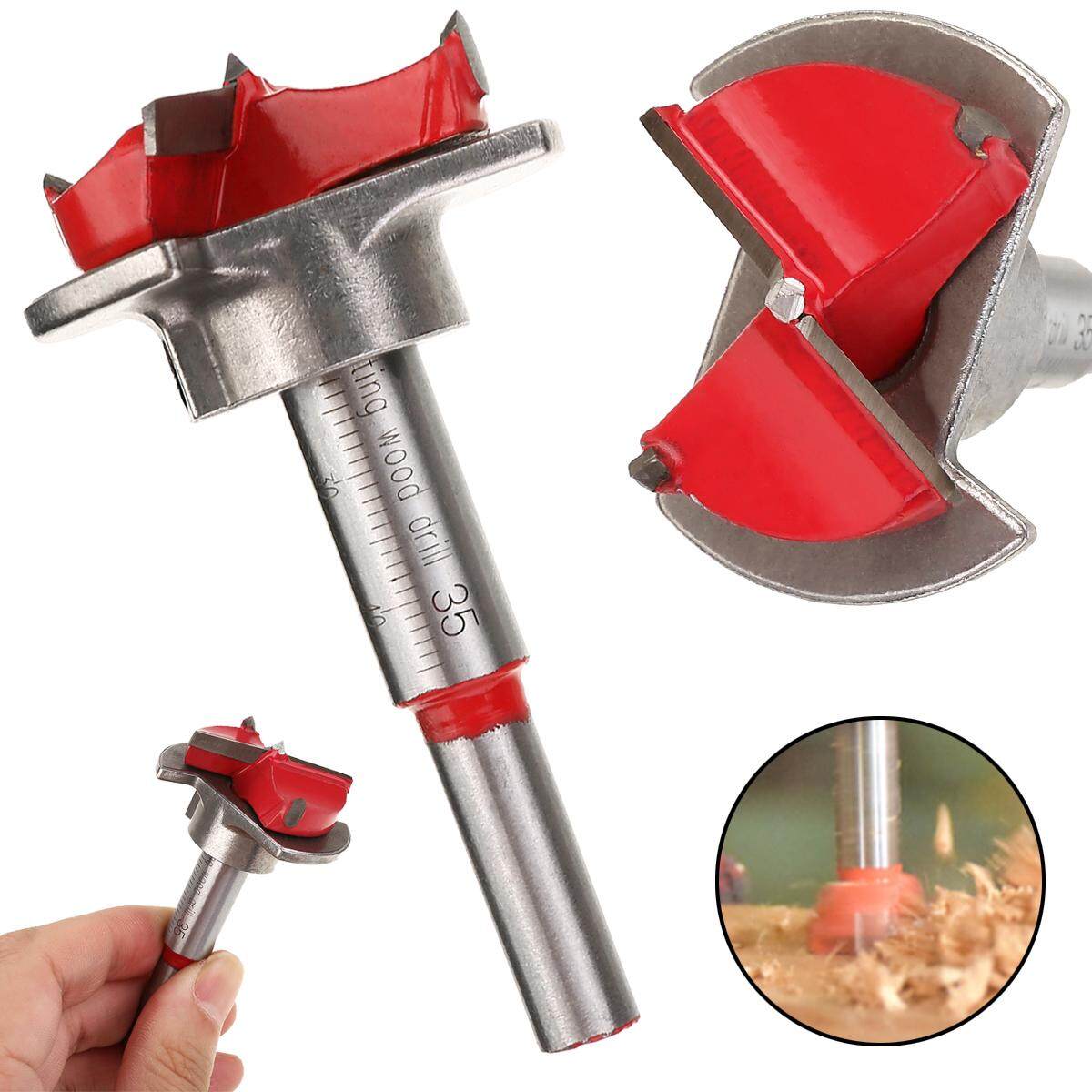 idealhere 35mm Spotting Drill Bit Hinge Open Hole Forstner Woodworking Cutter with Hex Wrench