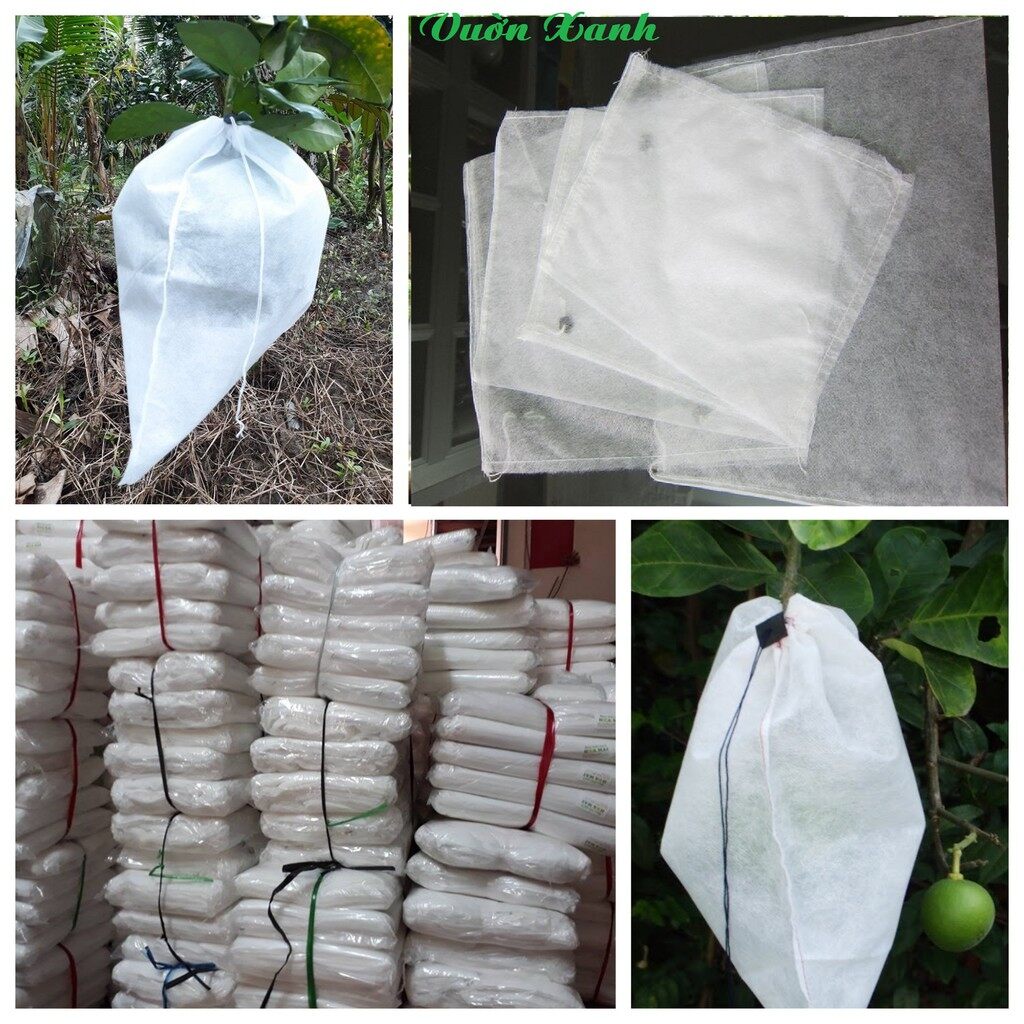 Set 100 túi bọc trái cây kích thước 30x 30cm, bao trai bưởi, xoài, mãng cầu kiểu dây rút