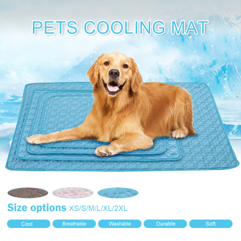 Mùa hè PET làm mát Thảm băng sợi vải Pad đệm màu xanh