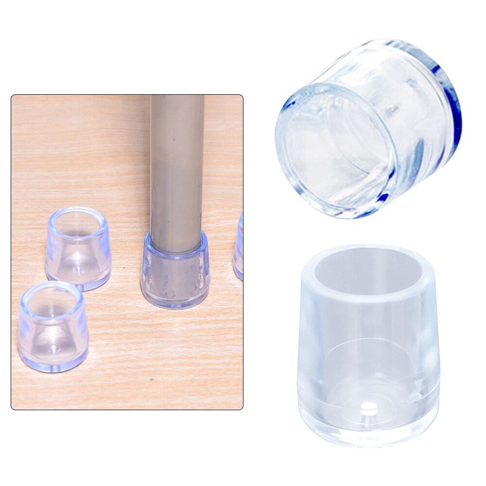 4Pcs Transparent Rubber Furniture Table Chair Leg Floor Feet Cap Cover