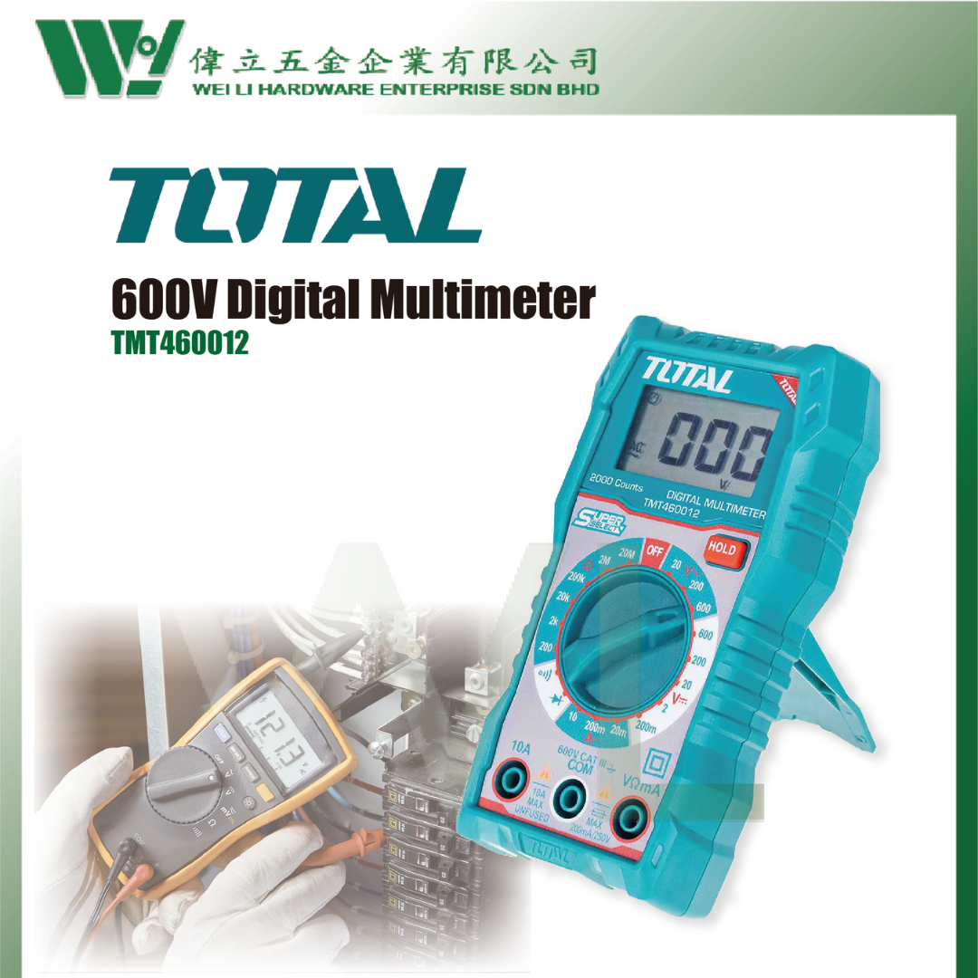 TOTAL 600V Digital Multimeter TMT460012 / digital multimeter tester / multi meter digital