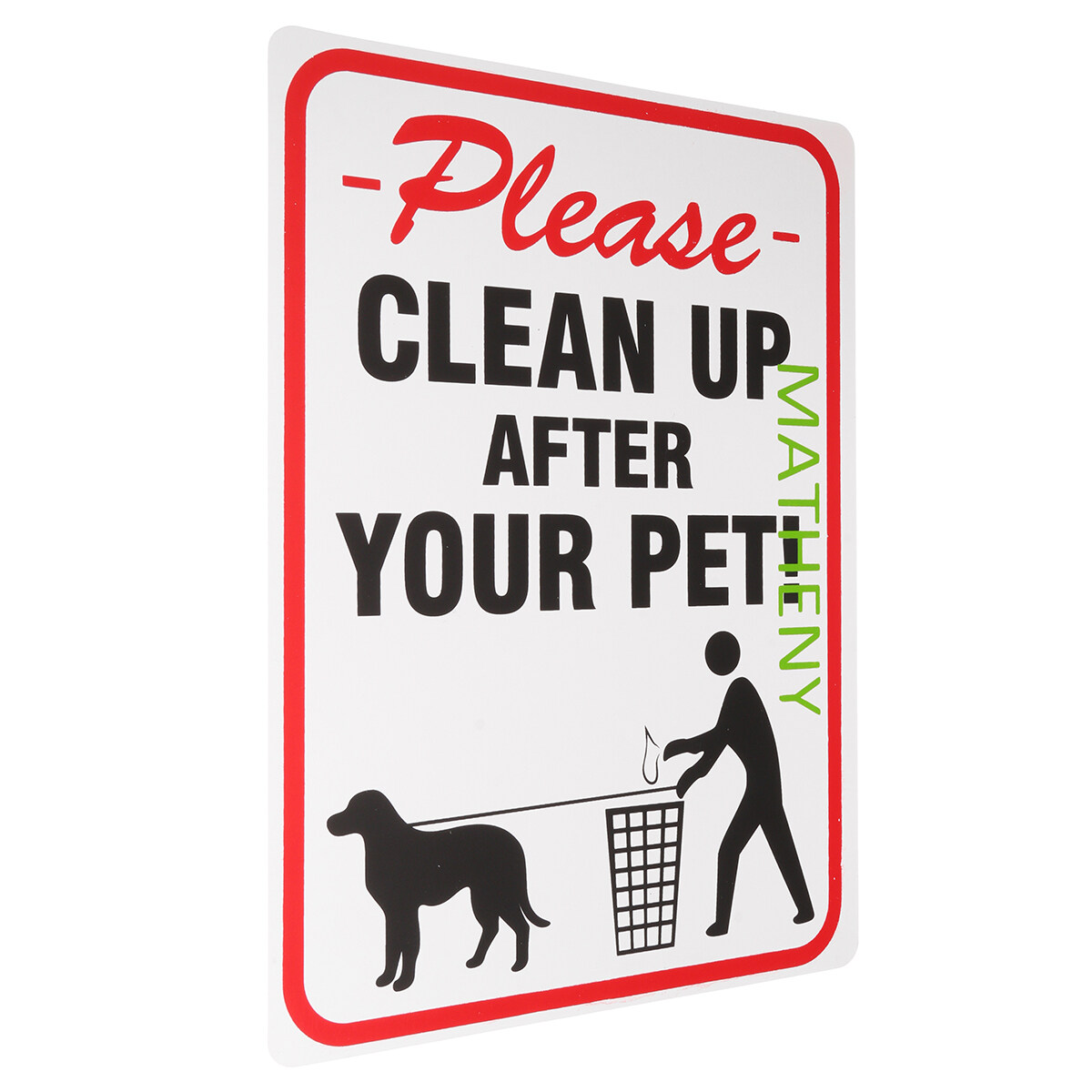Please Clean Up After Your Pet Sign 20 x 30cm Plastic Dog Poops Pickup  # 