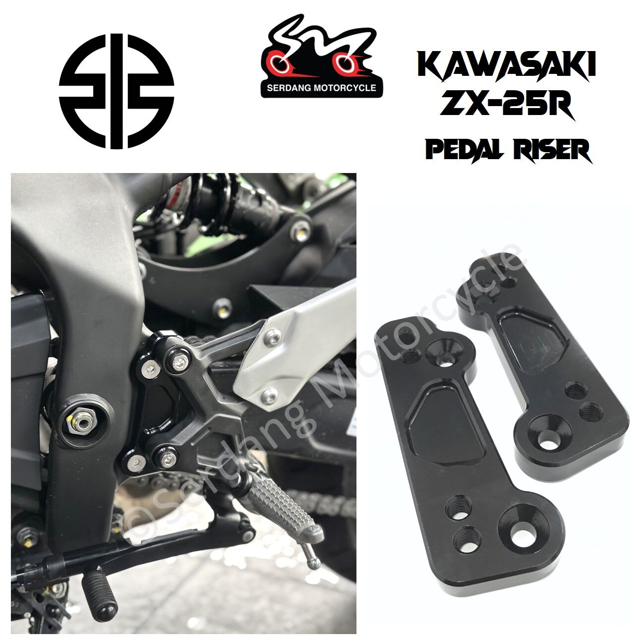 risere Kawasaki ZX25R ZX-25R Footrest Extension Pedal Riser Foot Pad