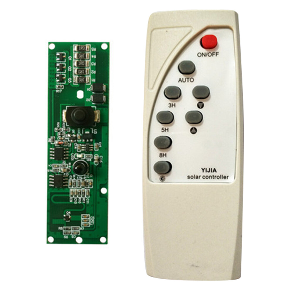 Solar Powered Garden Lamp Controller Microwave Radar Human Induction Circuit Board w/Remote Control